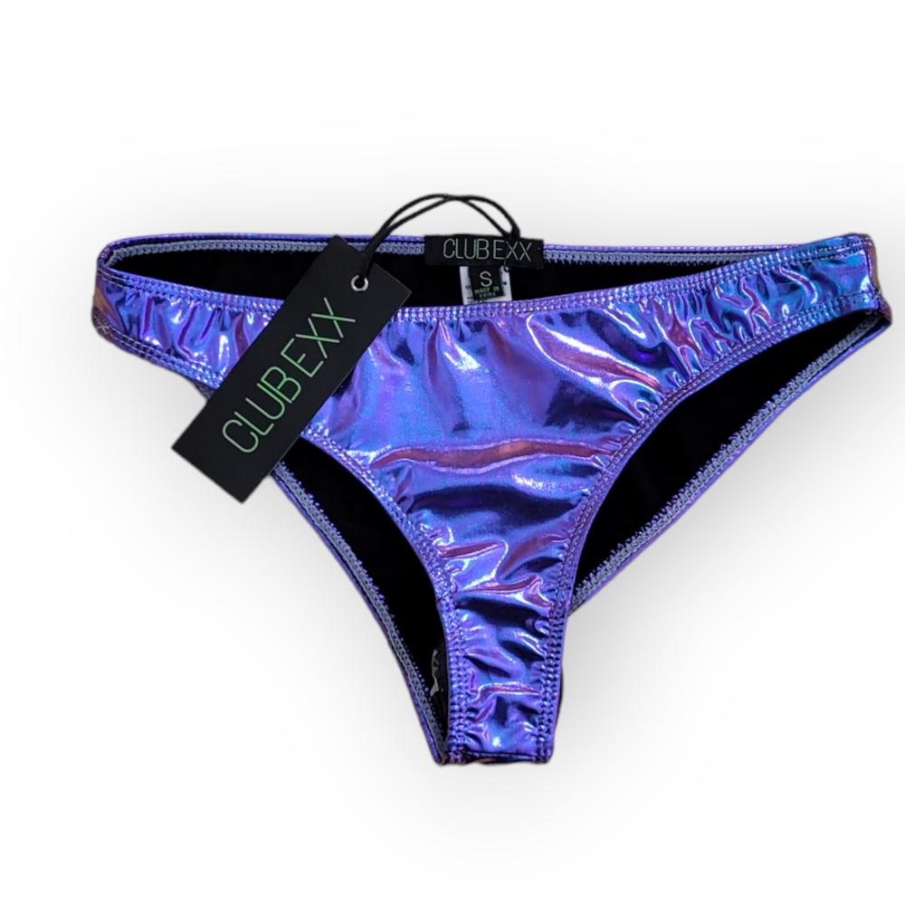 Rave Clubwear Dolls Kill Club Exx Cosmic Ace Metallic Bottoms Purple Blue Small